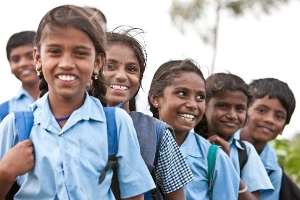 group of students in school uniform