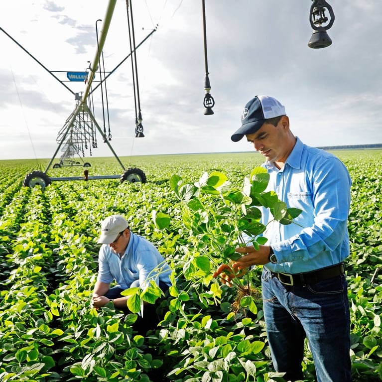 Soybean experts in a field 2