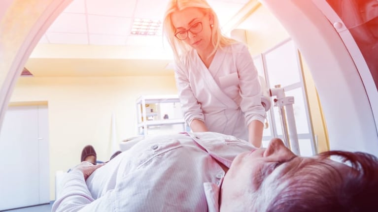 Patient in computer tomograph