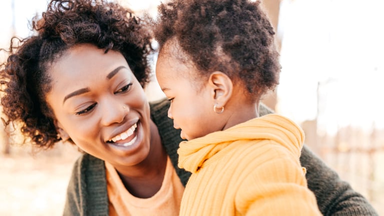 Happy mother and child 