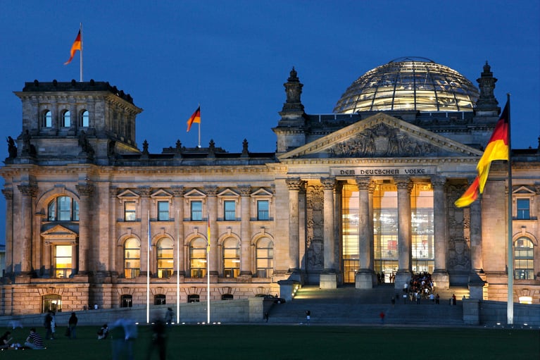 Night view of the Berlin Reich