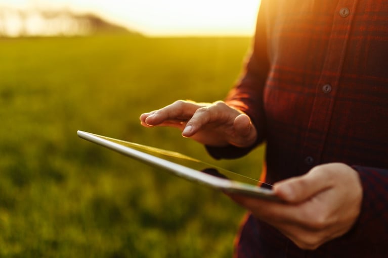 farmer with tablet