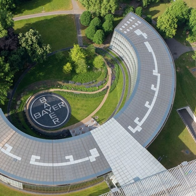 Aerial view Bayer group headquarters in Leverkusen 1200