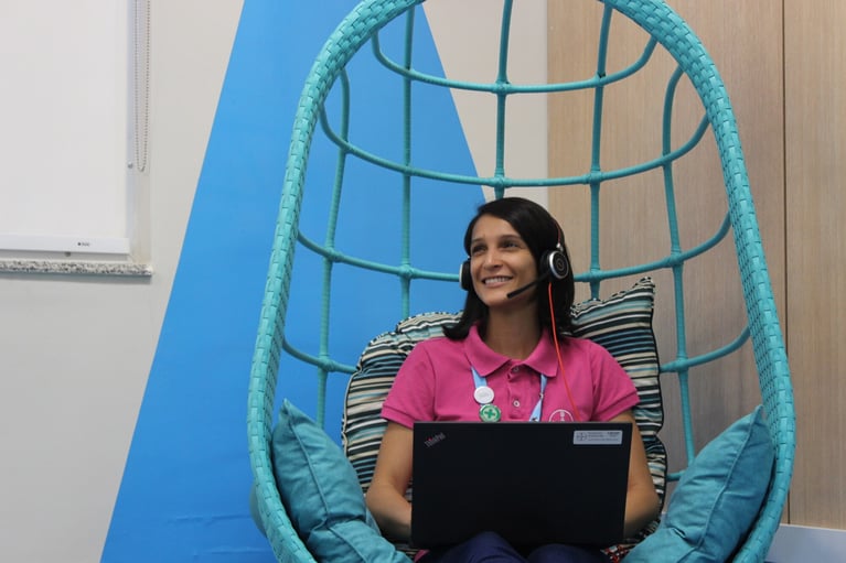 Employee in a video conference