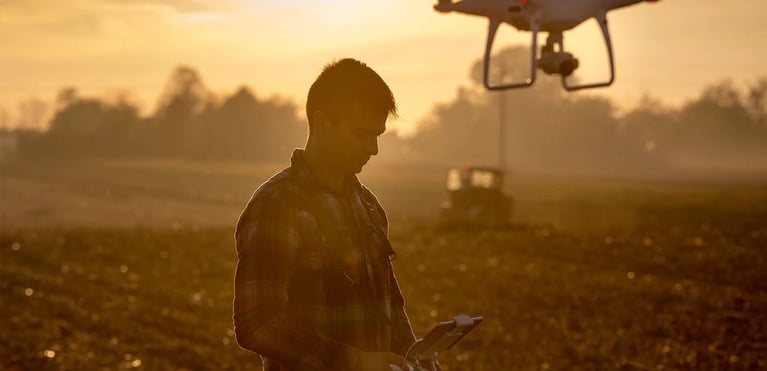 farmer with a drone