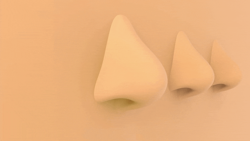 Illustration of several noses representing the widespread occurrence of runny noses and common cold symptoms
