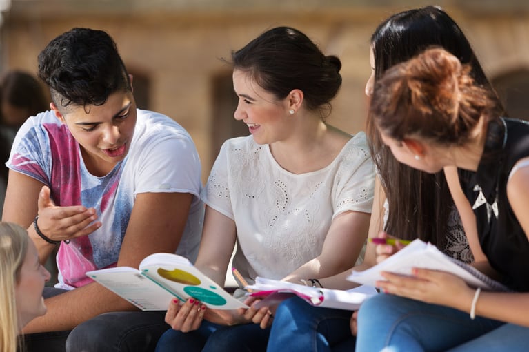 students laughing