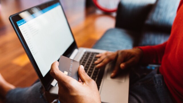 Person online shopping